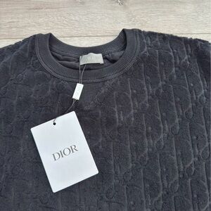 Dior Men's Black Embossed Crewneck Sweater